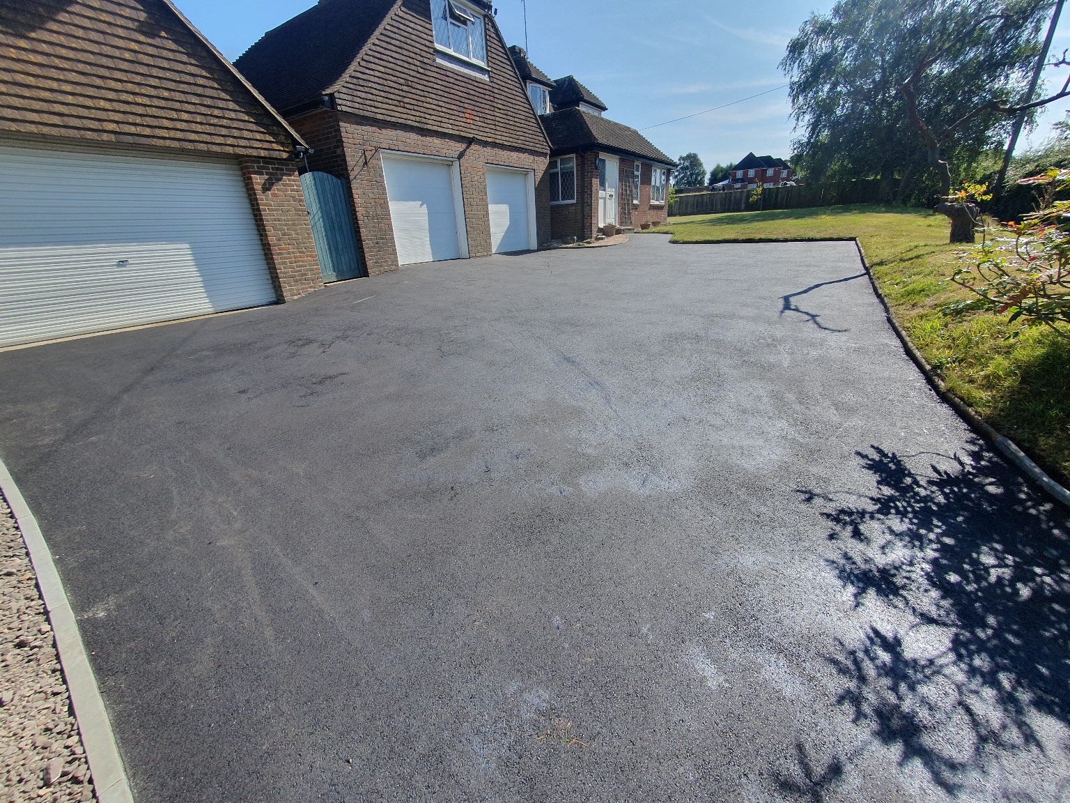 Large completed tarmac driveway