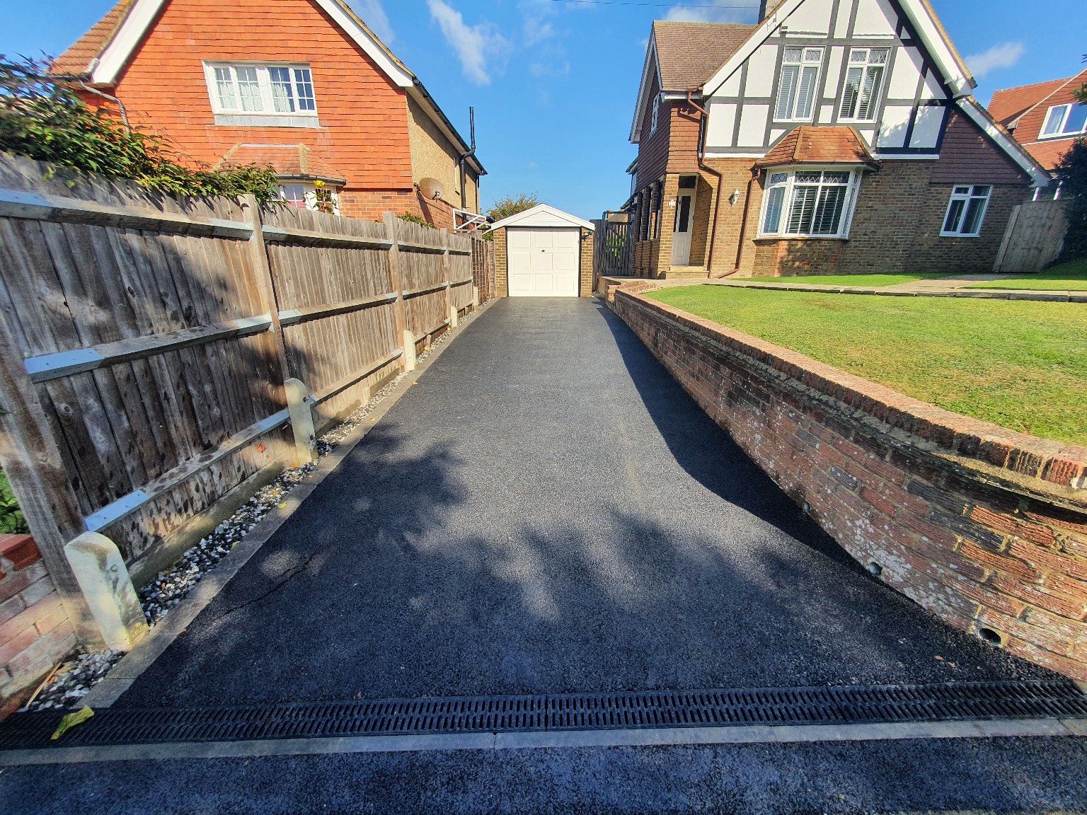 Long completed tarmac driveway