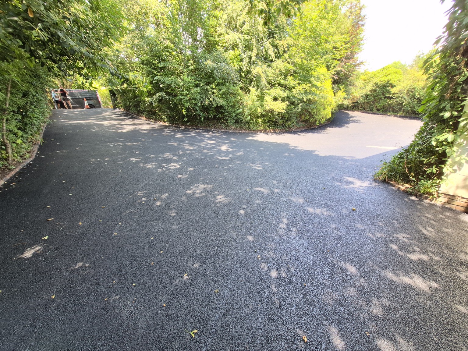 Finished residential tarmac driveway