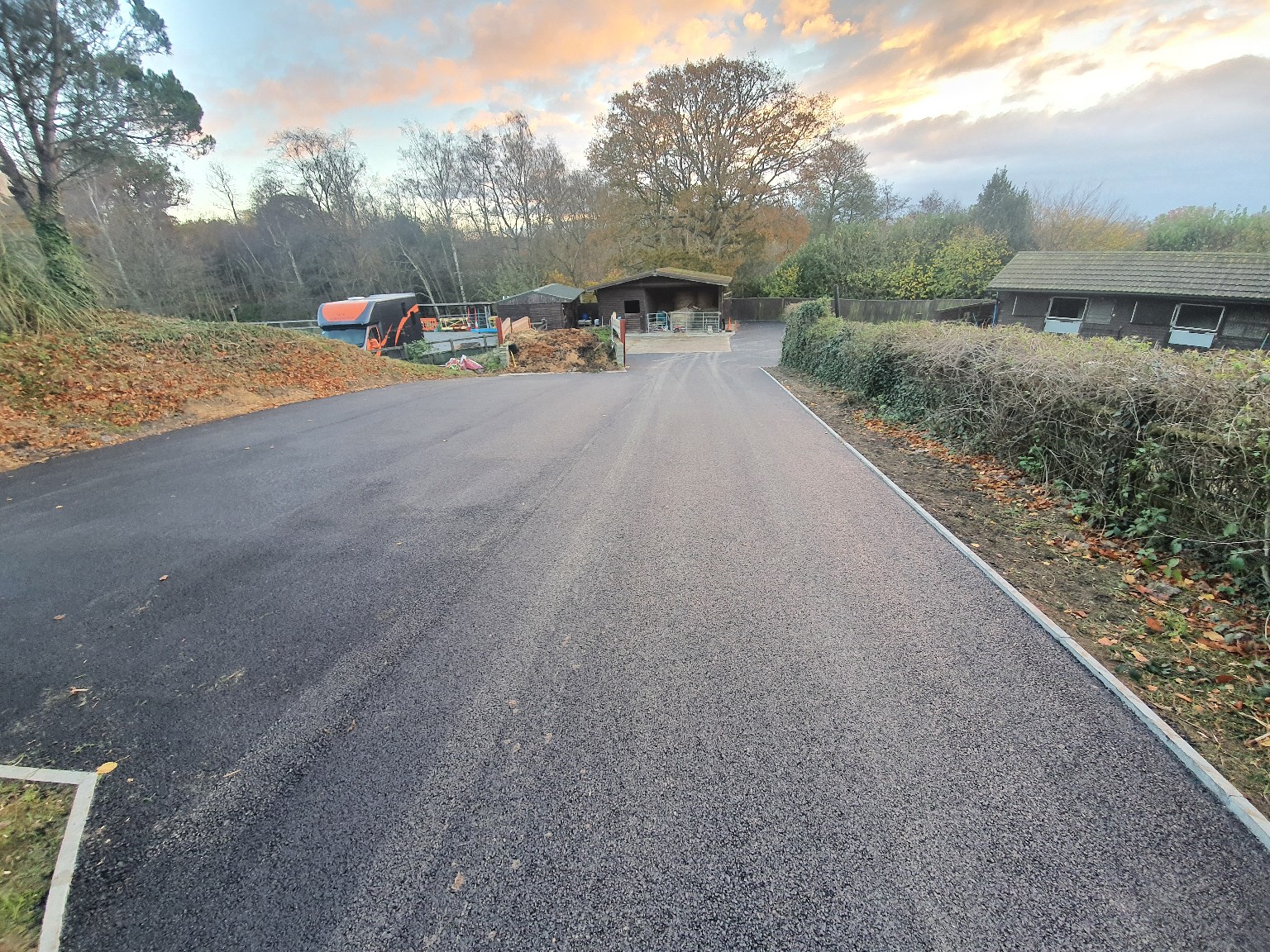 Country property tarmac driveway
