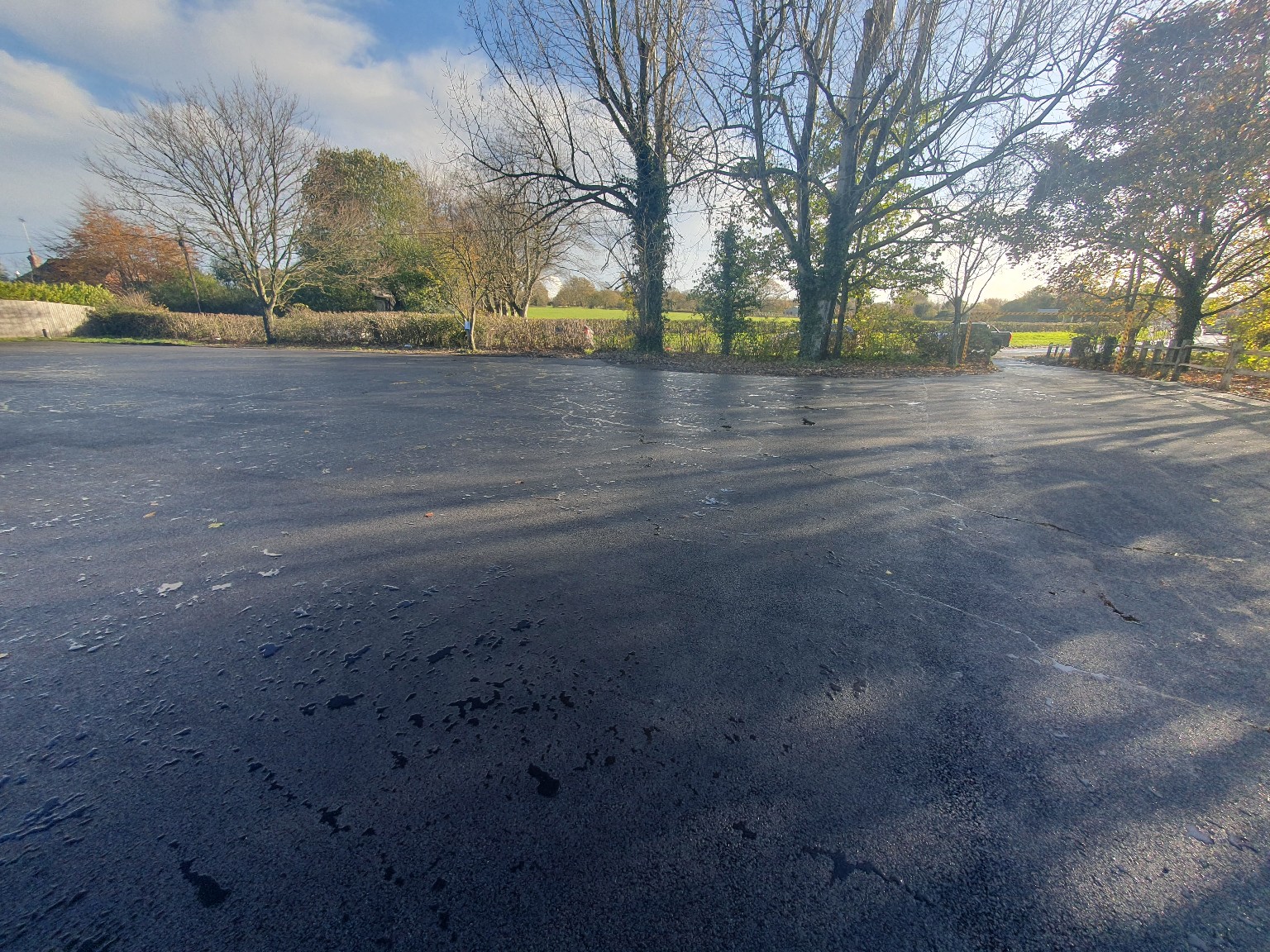 Large completed tarmac surfacing area in East Sussex