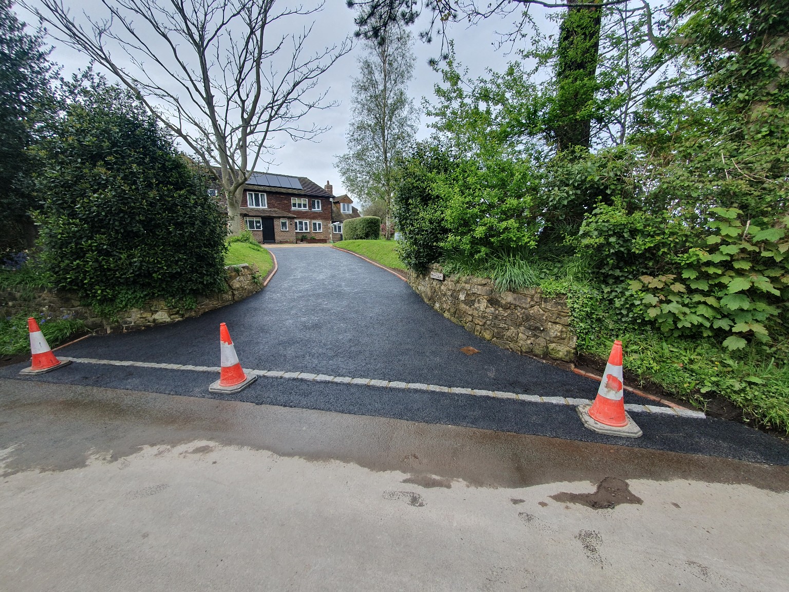 Completed tarmac surfacing area