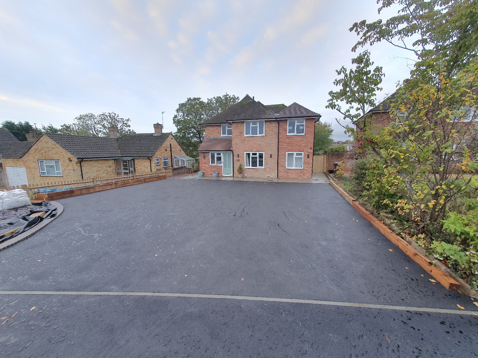 Completed long tarmac driveway in East Sussex
